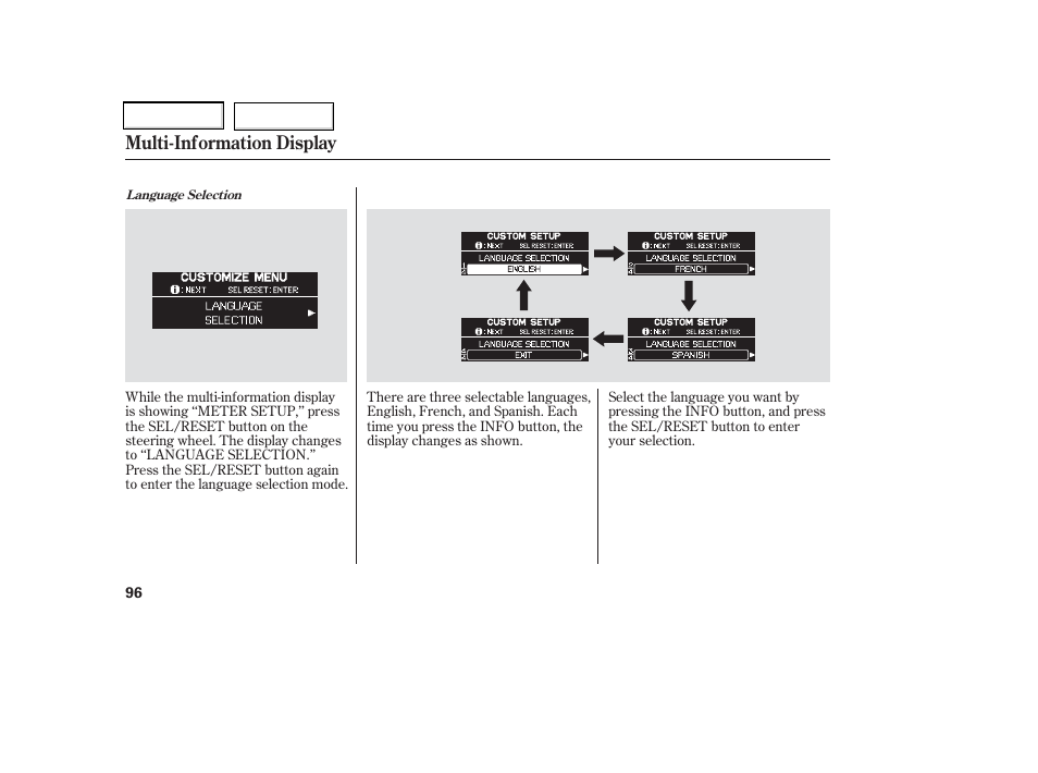 Multi-information display | HONDA 2006 Odyssey - Owner's Manual User Manual | Page 97 / 420