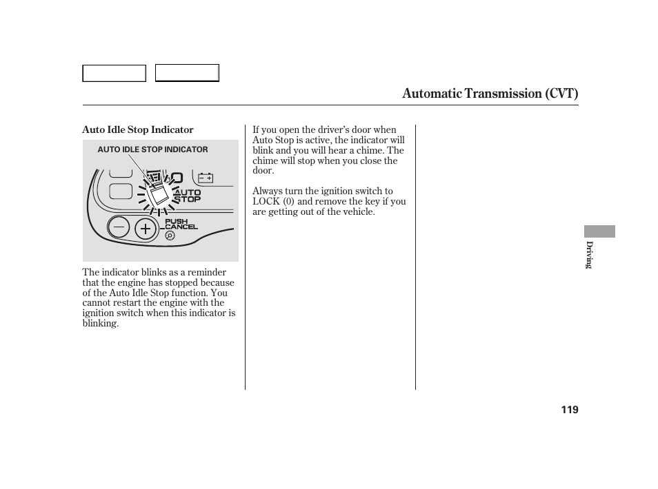 Automatic transmission (cvt) | HONDA 2006 Insight  - Owner's Manual User Manual | Page 120 / 218