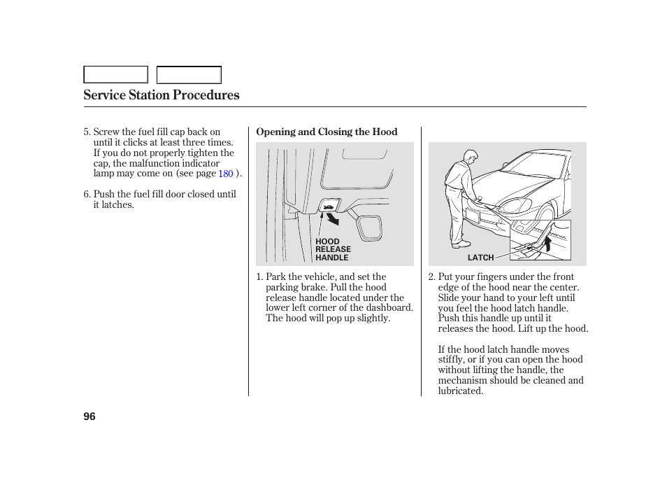 Service station procedures | HONDA 2006 Insight  - Owner's Manual User Manual | Page 97 / 218