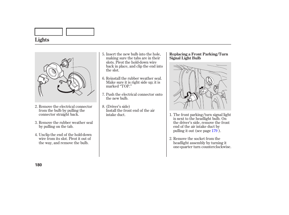 Lights | HONDA 2006 Element - Owner's Manual User Manual | Page 182 / 249