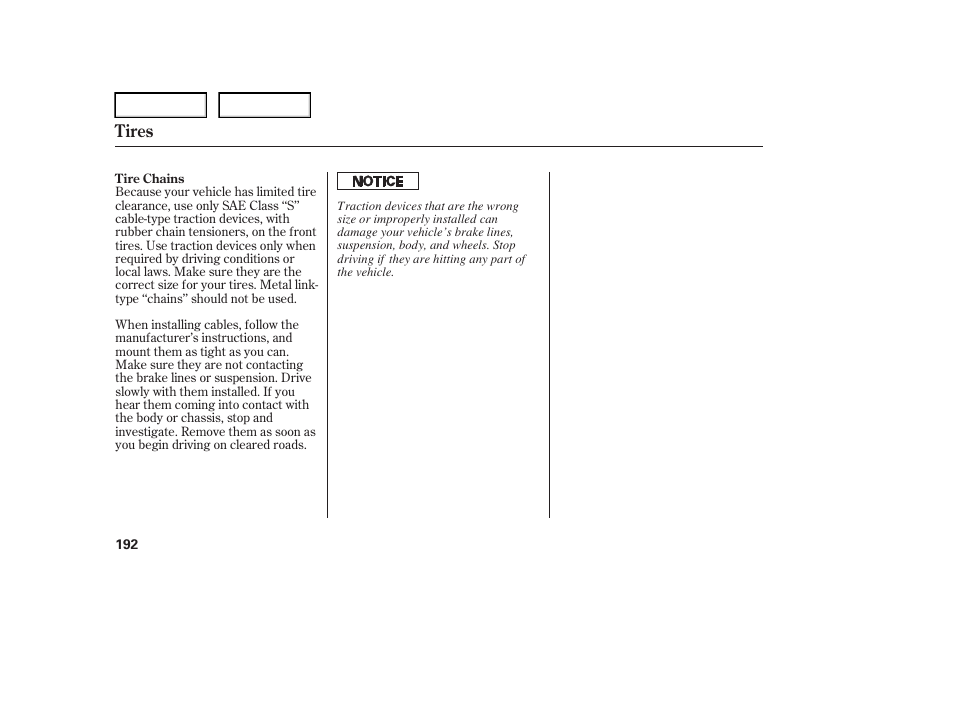 Tires | HONDA 2006 Element - Owner's Manual User Manual | Page 194 / 249