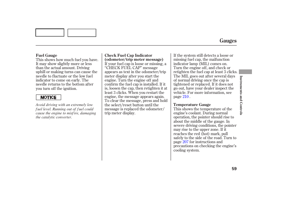 Gauges | HONDA 2006 Element - Owner's Manual User Manual | Page 61 / 249