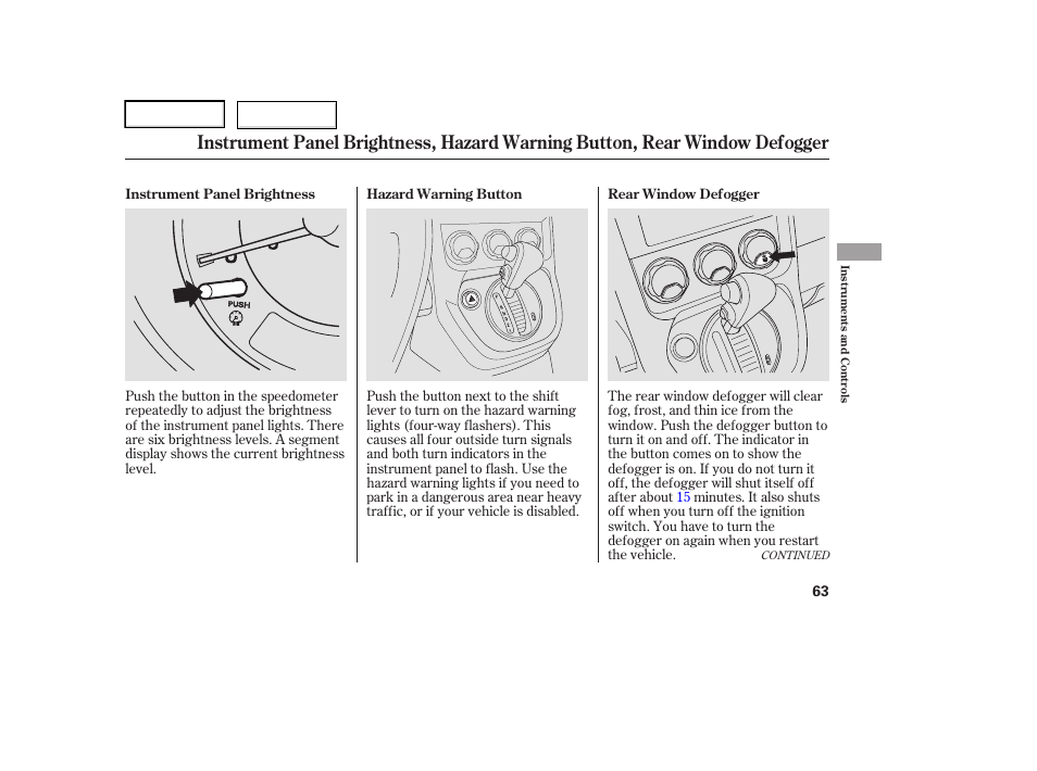 HONDA 2006 Element - Owner's Manual User Manual | Page 65 / 249