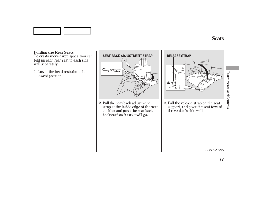 Seats | HONDA 2006 Element - Owner's Manual User Manual | Page 79 / 249