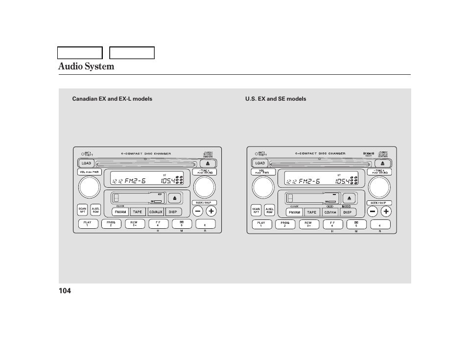 Audio system | HONDA 2006 CR-V - Owner's Manual User Manual | Page 107 / 274