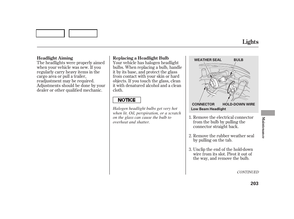 Lights | HONDA 2006 CR-V - Owner's Manual User Manual | Page 206 / 274