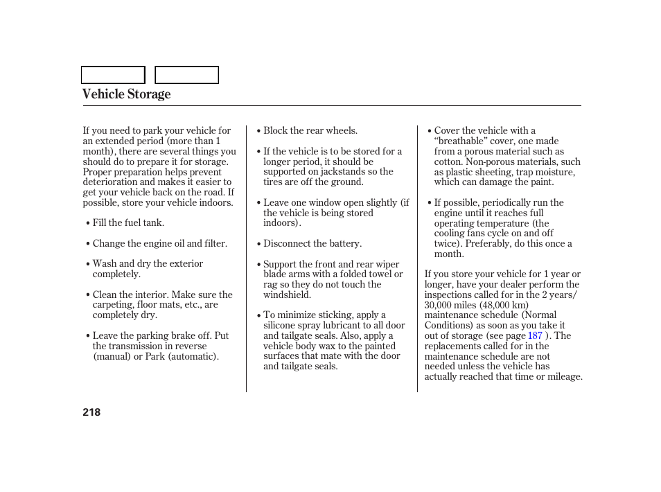 Vehicle storage | HONDA 2006 CR-V - Owner's Manual User Manual | Page 221 / 274