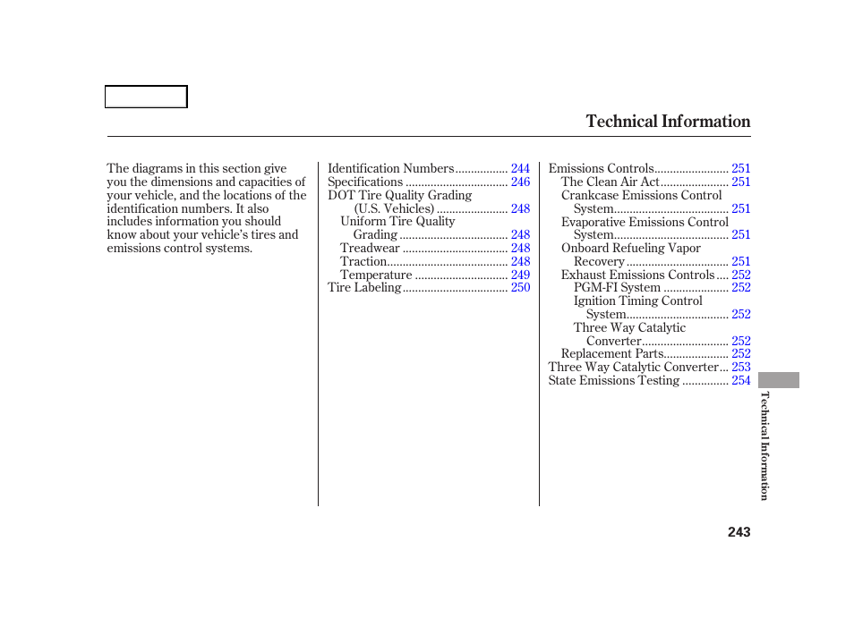Technical information | HONDA 2006 CR-V - Owner's Manual User Manual | Page 246 / 274