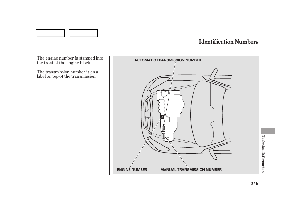 Identification numbers | HONDA 2006 CR-V - Owner's Manual User Manual | Page 248 / 274