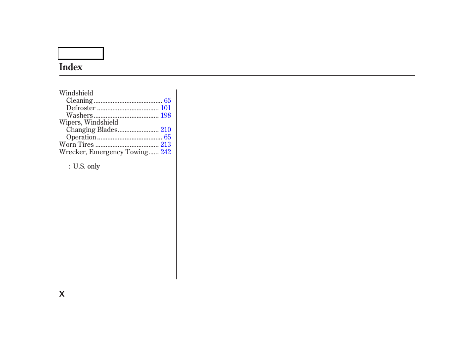 Index | HONDA 2006 CR-V - Owner's Manual User Manual | Page 273 / 274