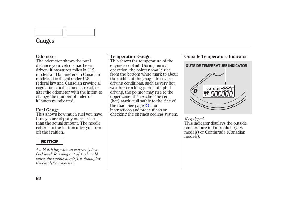 Gauges | HONDA 2006 CR-V - Owner's Manual User Manual | Page 65 / 274