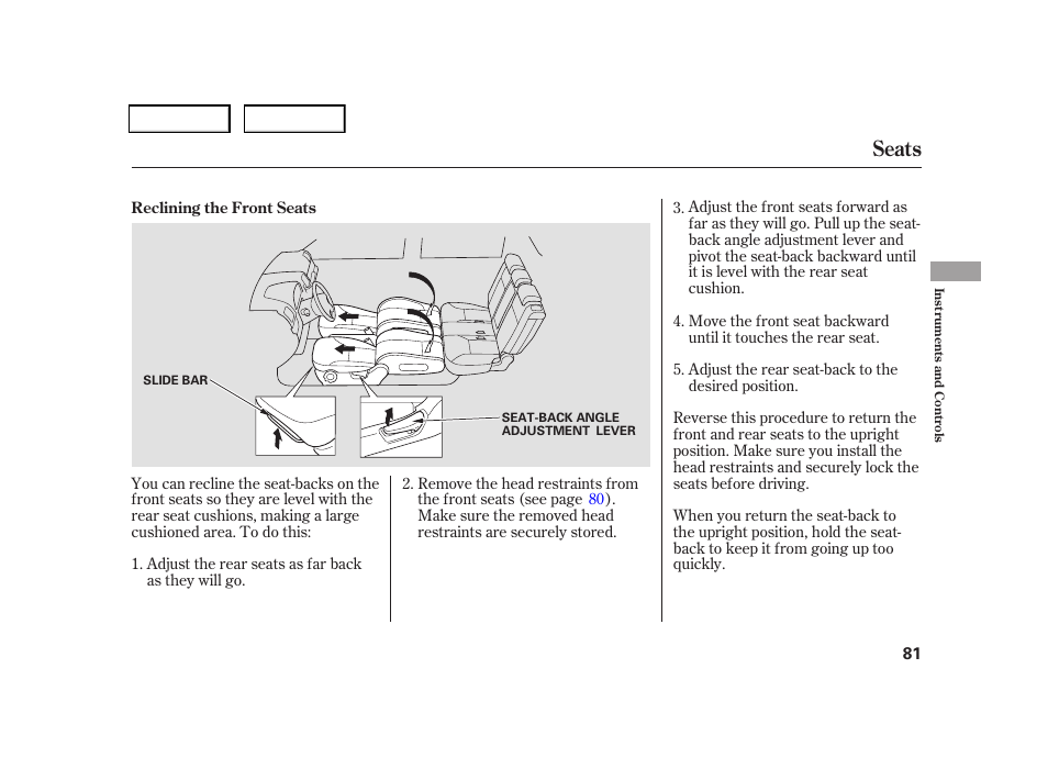 Seats | HONDA 2006 CR-V - Owner's Manual User Manual | Page 84 / 274