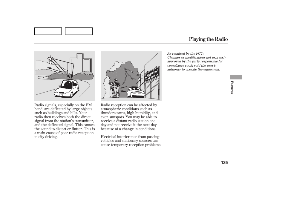 Playing the radio | HONDA 2005 Accord Sedan - Owner's Manual User Manual | Page 126 / 302