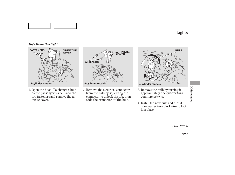 Lights | HONDA 2005 Accord Sedan - Owner's Manual User Manual | Page 228 / 302