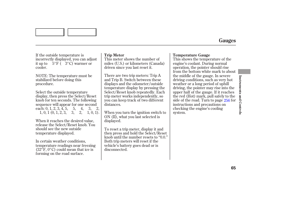 Gauges | HONDA 2005 Accord Sedan - Owner's Manual User Manual | Page 66 / 302