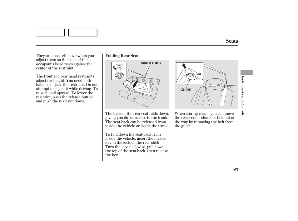 Seats | HONDA 2005 Accord Sedan - Owner's Manual User Manual | Page 92 / 302