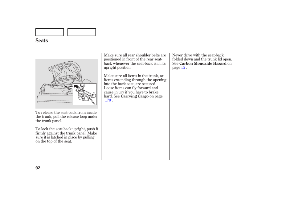 Seats | HONDA 2005 Accord Sedan - Owner's Manual User Manual | Page 93 / 302