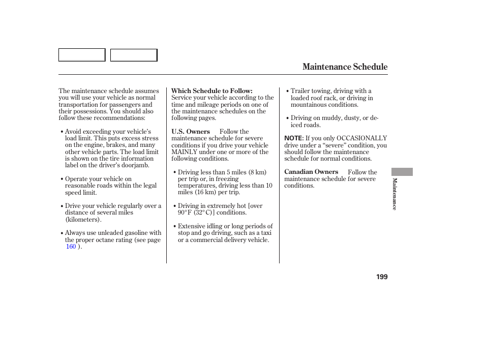 Maintenance schedule | HONDA 2005 Accord Coupe - Owner's Manual User Manual | Page 201 / 303