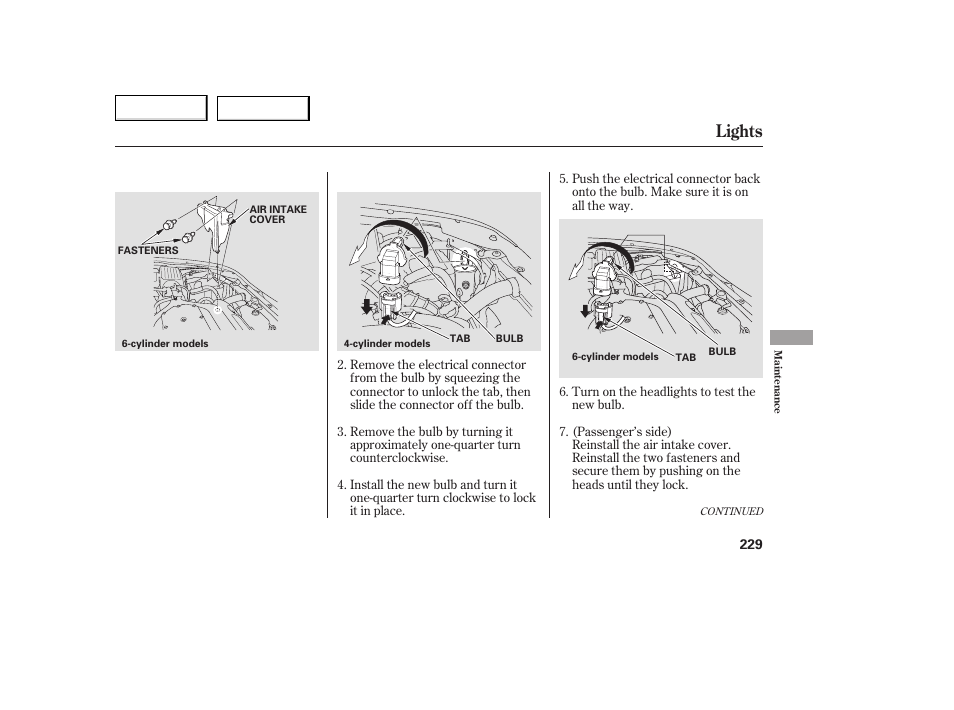 Lights | HONDA 2005 Accord Coupe - Owner's Manual User Manual | Page 231 / 303