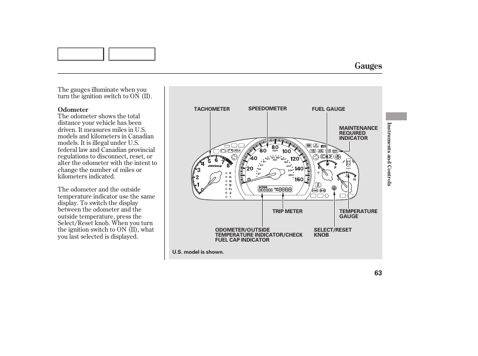 Gauges | HONDA 2005 Accord Coupe - Owner's Manual User Manual | Page 65 / 303