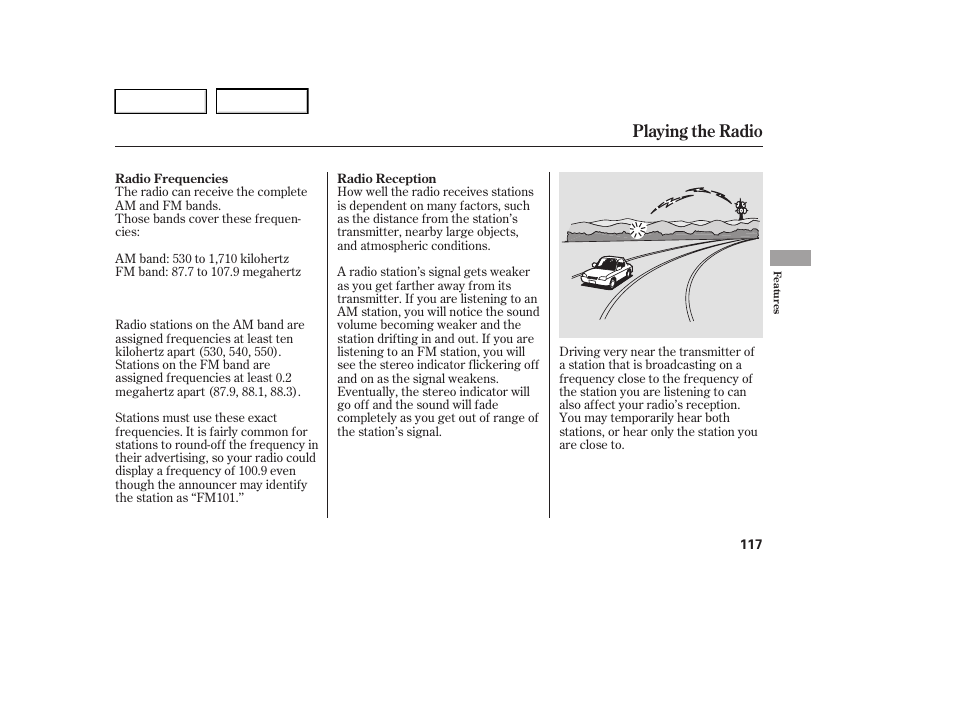 Playing the radio | HONDA 2005 Accord Hybrid - Owner's Manual User Manual | Page 118 / 286