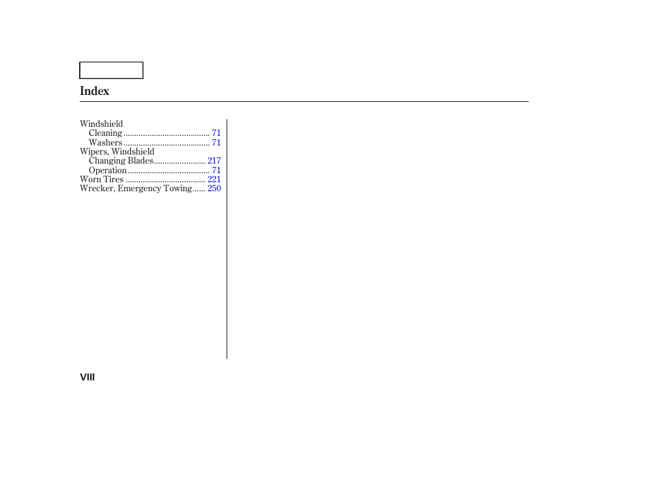 Index | HONDA 2005 Accord Hybrid - Owner's Manual User Manual | Page 285 / 286