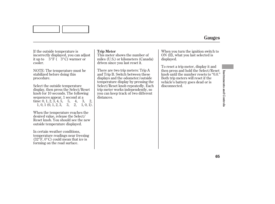 Gauges | HONDA 2005 Accord Hybrid - Owner's Manual User Manual | Page 66 / 286