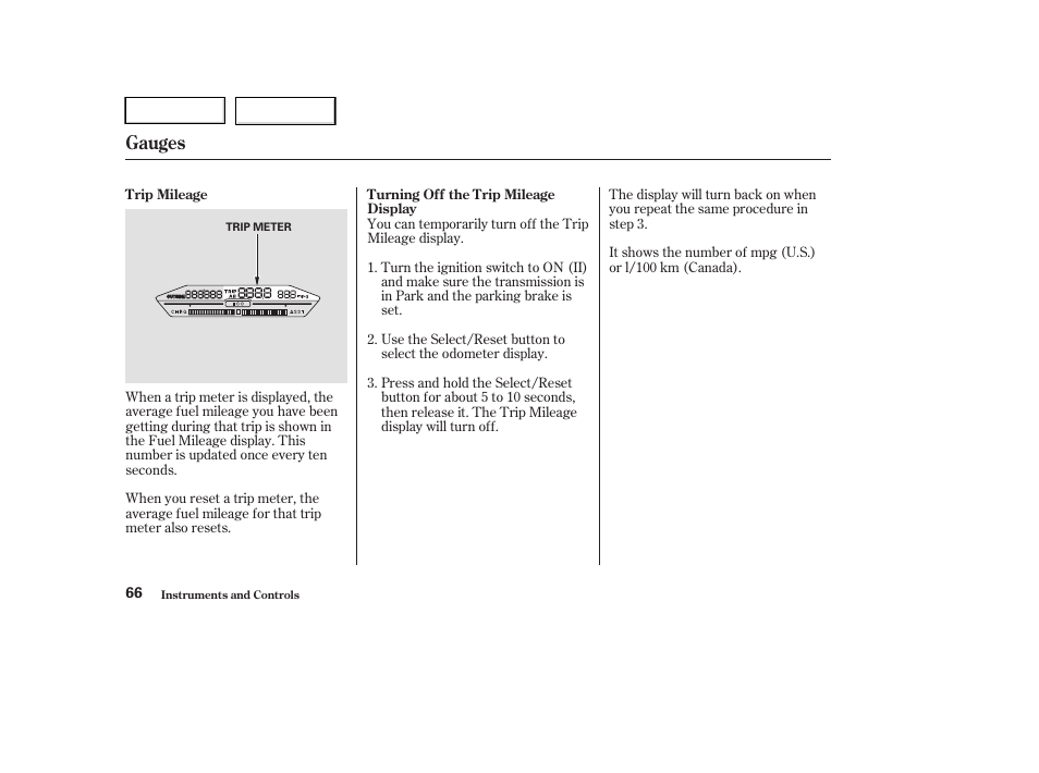Gauges | HONDA 2005 Accord Hybrid - Owner's Manual User Manual | Page 67 / 286