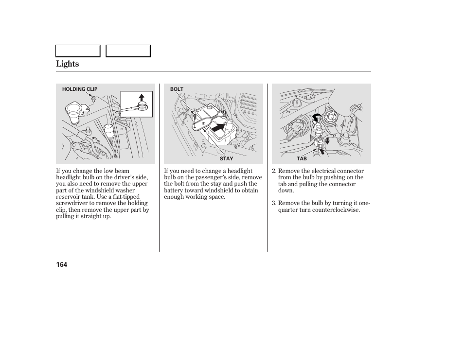 Lights | HONDA 2005 Civic Sedan - Owner's Manual User Manual | Page 165 / 236