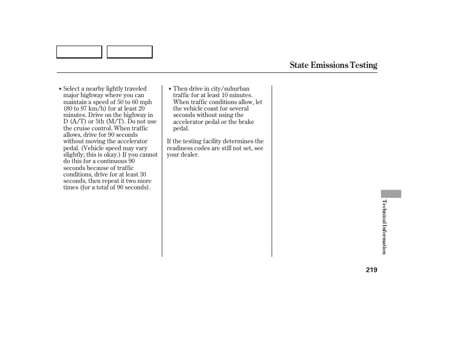 State emissions testing | HONDA 2005 Civic Sedan - Owner's Manual User Manual | Page 220 / 236