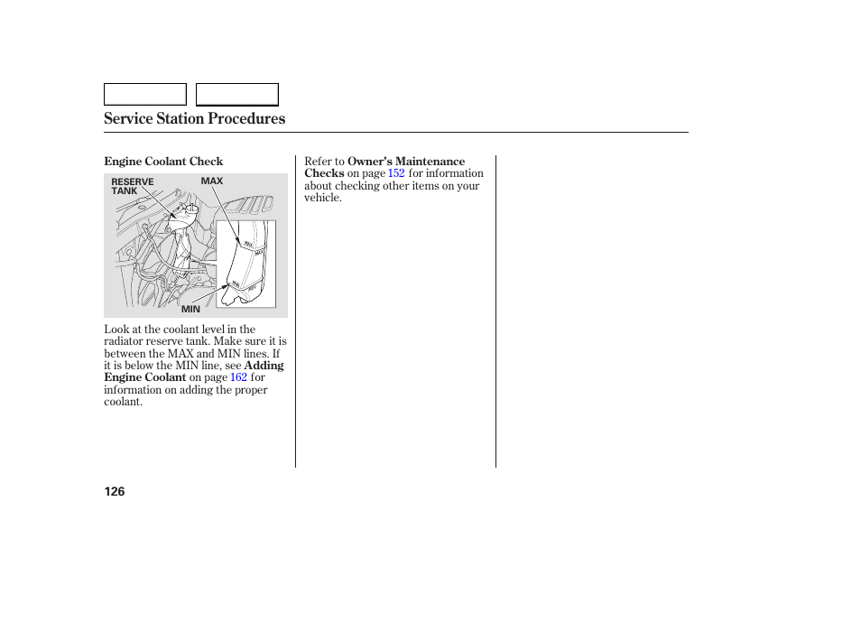 Service station procedures | HONDA 2005 Civic Coupe - Owner's Manual User Manual | Page 128 / 240