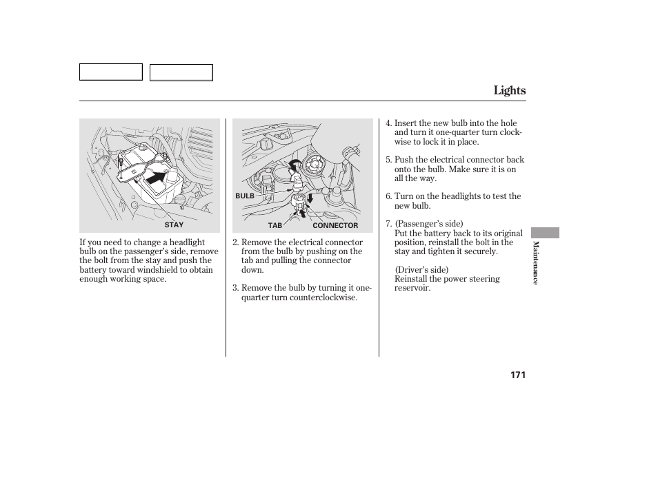 Lights | HONDA 2005 Civic Coupe - Owner's Manual User Manual | Page 173 / 240