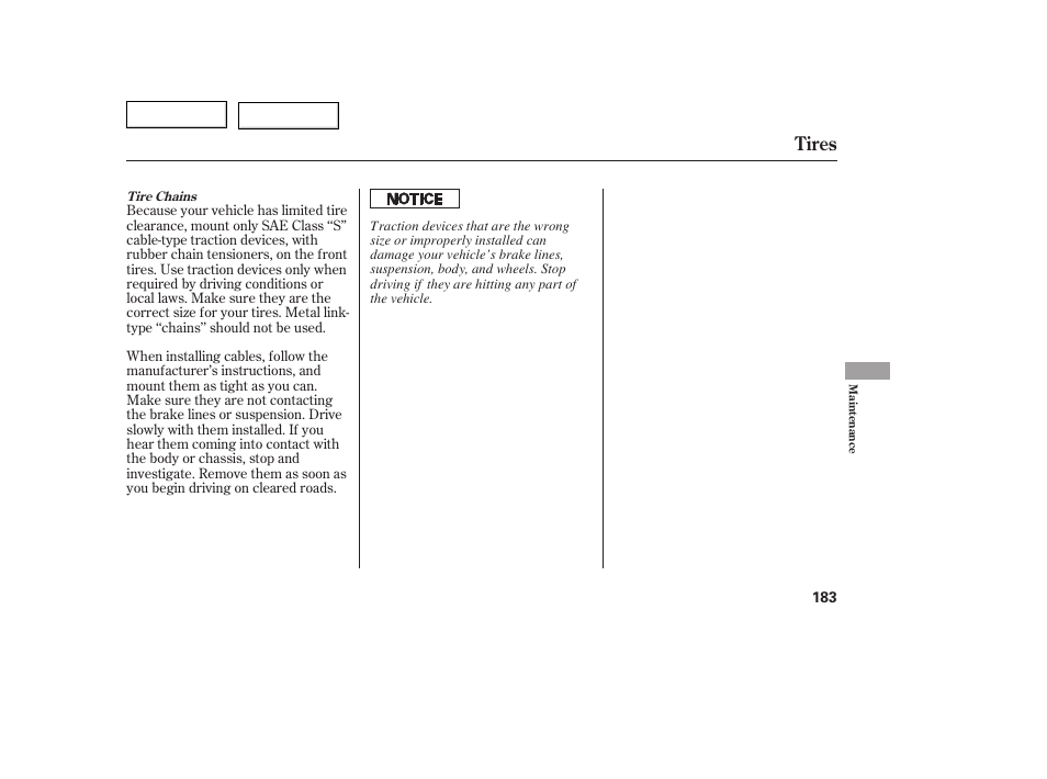 Tires | HONDA 2005 Civic Coupe - Owner's Manual User Manual | Page 185 / 240