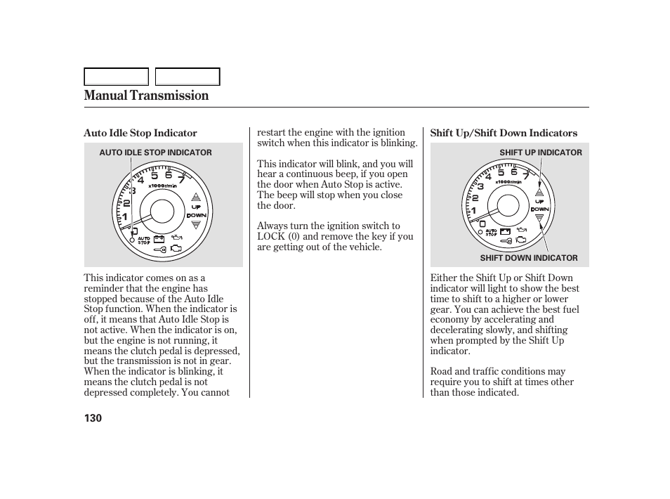 Manual transmission | HONDA 2005 Civic Hybrid - Owner's Manual User Manual | Page 132 / 228