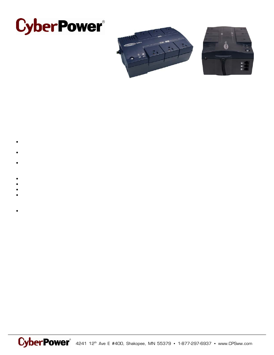 CyberPower Systems 649532004256 User Manual | 2 pages