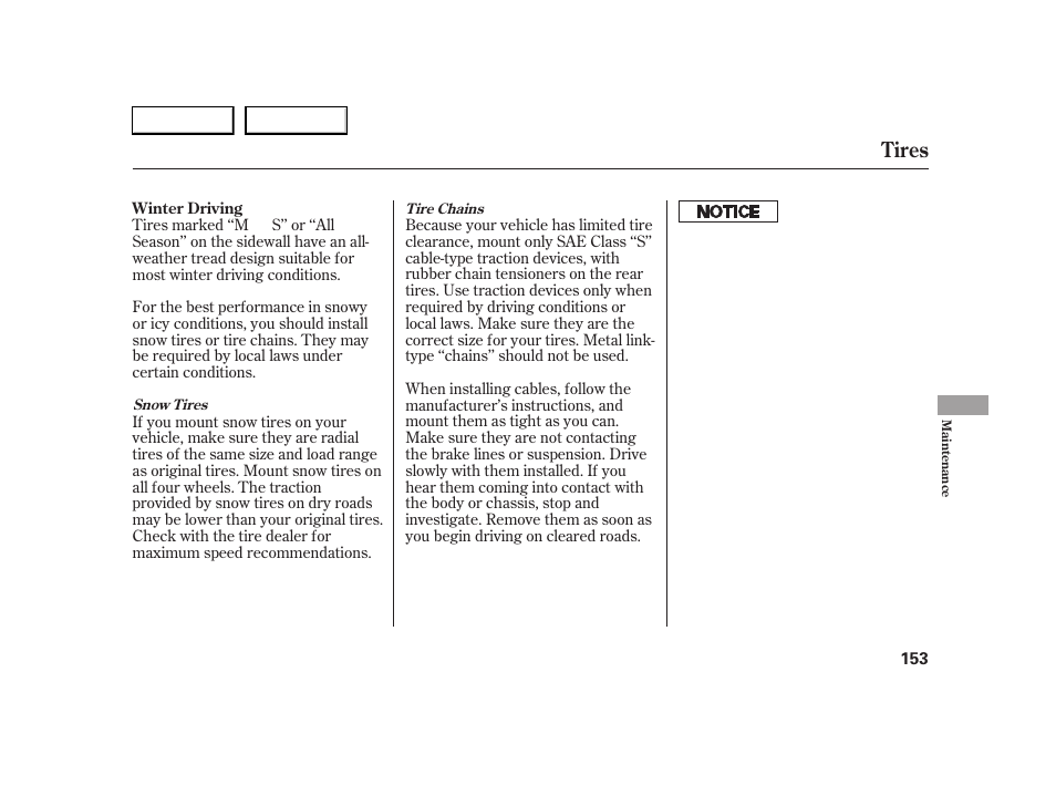 Tires | HONDA 2005 S2000 - Owner's Manual User Manual | Page 155 / 209