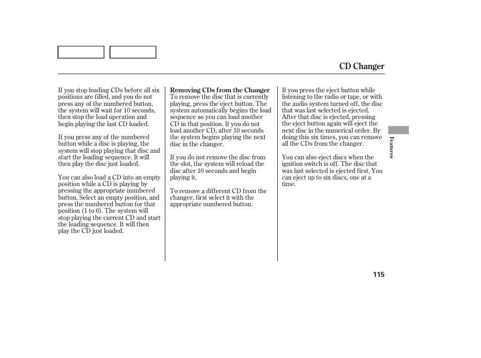 Cd changer | HONDA 2005 Pilot - Owner's Manual User Manual | Page 117 / 273