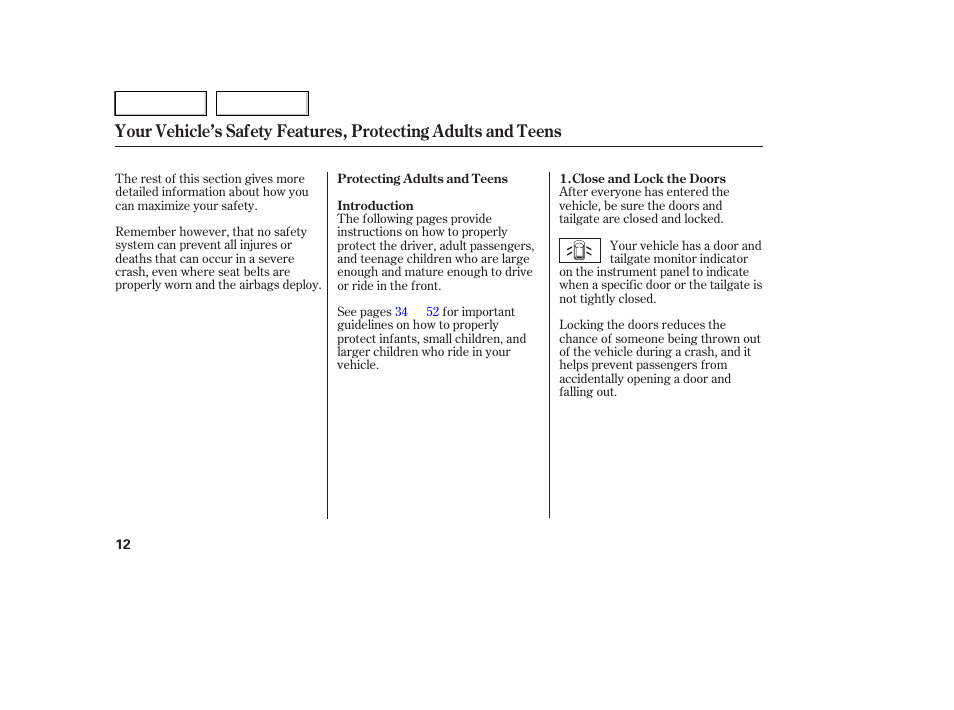 HONDA 2005 Pilot - Owner's Manual User Manual | Page 14 / 273