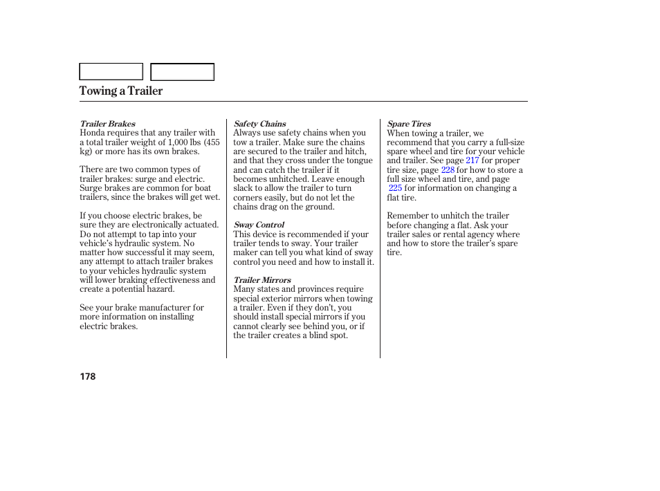 Towing a trailer | HONDA 2005 Pilot - Owner's Manual User Manual | Page 180 / 273