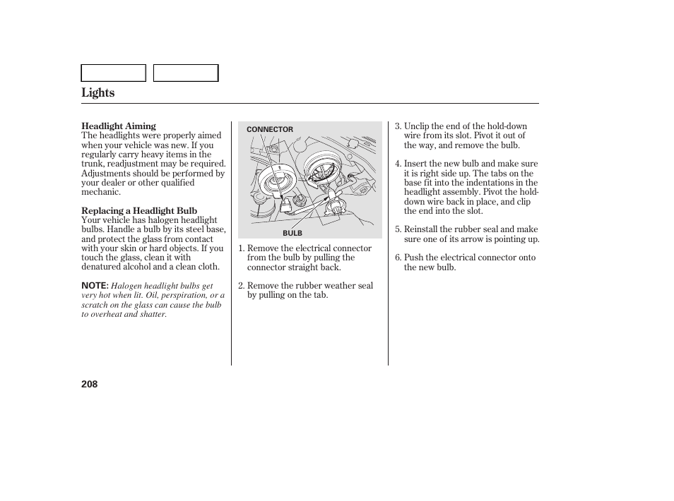 Lights | HONDA 2005 Pilot - Owner's Manual User Manual | Page 210 / 273