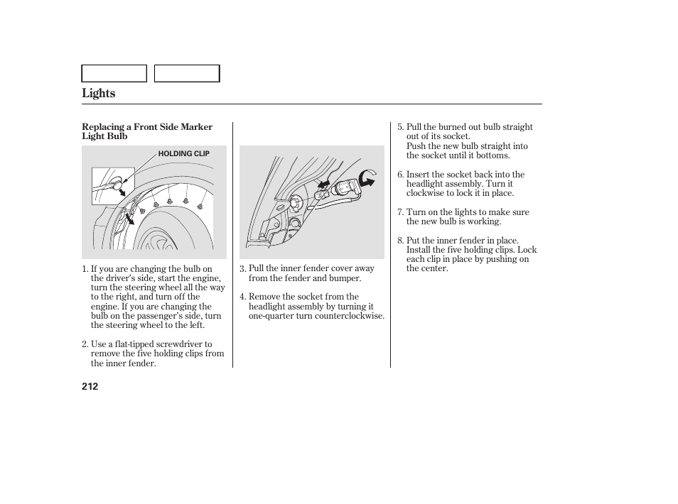 Lights | HONDA 2005 Pilot - Owner's Manual User Manual | Page 214 / 273