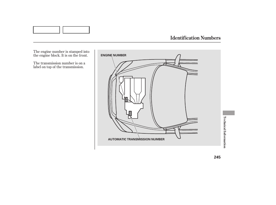 Identification numbers | HONDA 2005 Pilot - Owner's Manual User Manual | Page 247 / 273