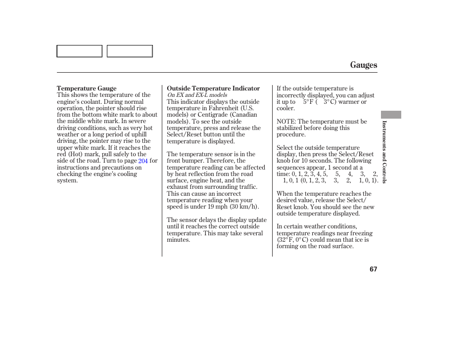 Gauges | HONDA 2005 Pilot - Owner's Manual User Manual | Page 69 / 273