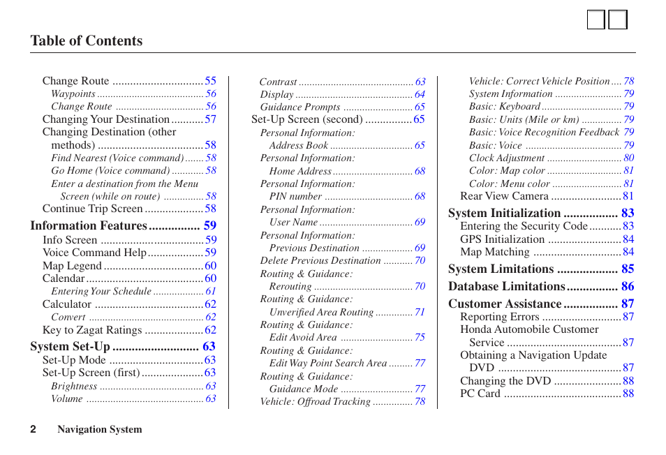HONDA 2005 Odyssey - Navigation Manual User Manual | Page 2 / 3