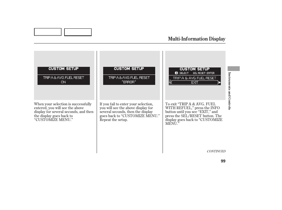 Multi-information display | HONDA 2005 Odyssey - Owner's Manual User Manual | Page 100 / 414