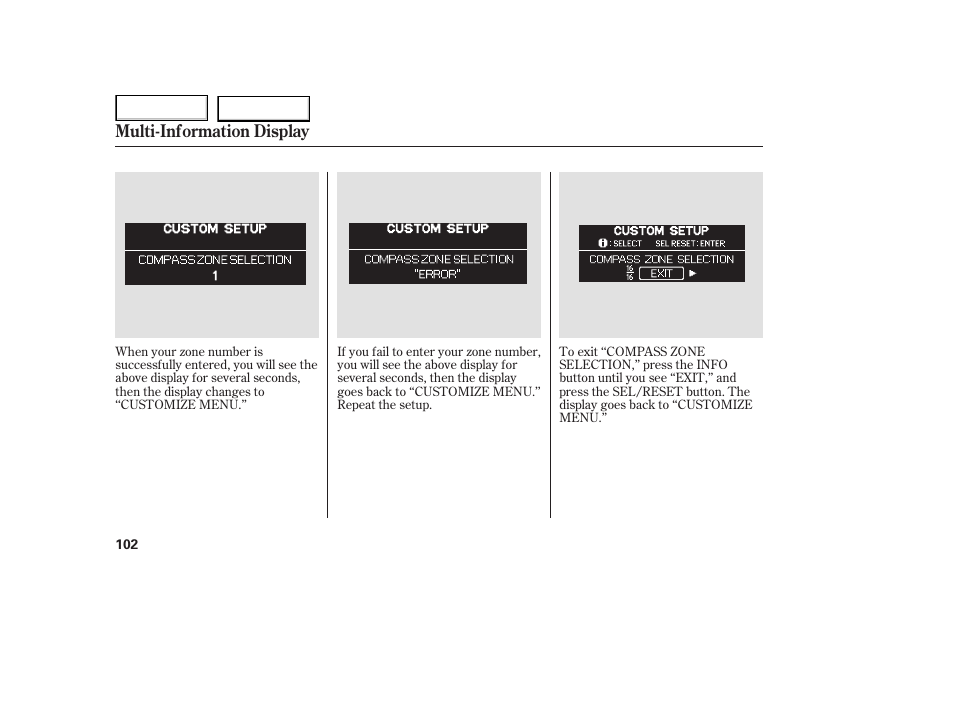 Multi-information display | HONDA 2005 Odyssey - Owner's Manual User Manual | Page 103 / 414