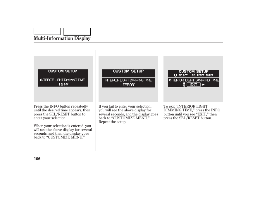 Multi-information display | HONDA 2005 Odyssey - Owner's Manual User Manual | Page 107 / 414