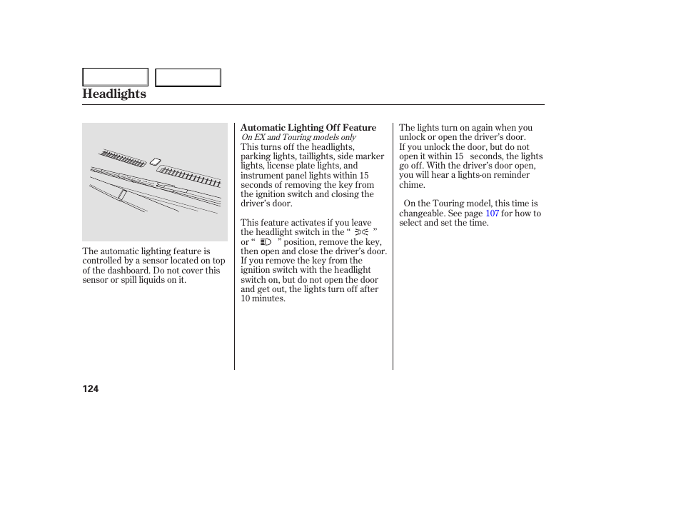 Headlights | HONDA 2005 Odyssey - Owner's Manual User Manual | Page 125 / 414