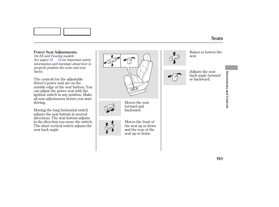 Seats | HONDA 2005 Odyssey - Owner's Manual User Manual | Page 152 / 414