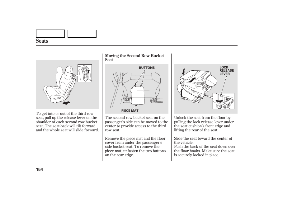 Seats | HONDA 2005 Odyssey - Owner's Manual User Manual | Page 155 / 414